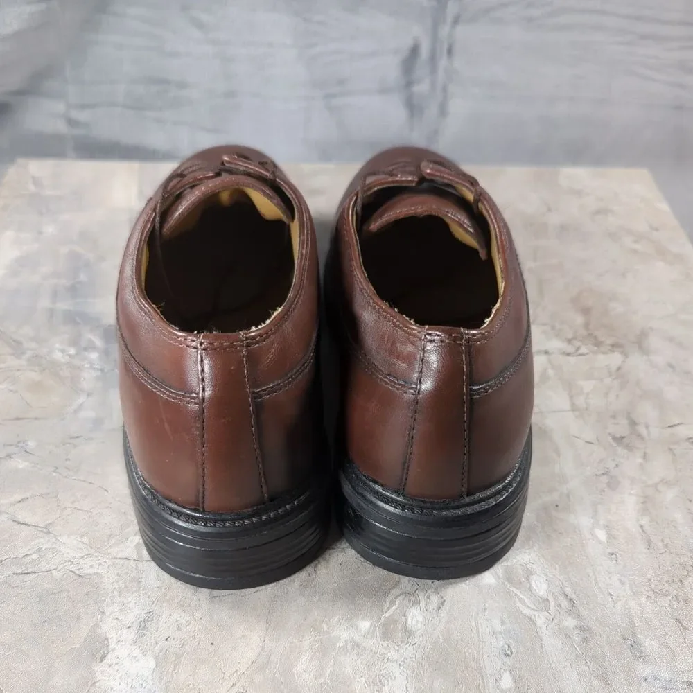 Nunn Bush Mens Size‎ 9 M Brown Leather Plain Toe Upper Oxford Lace Up 81105-51